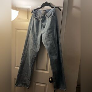 Tall Abercrombie & Fitch curve love high rise straight blue jeans Size 29